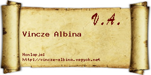 Vincze Albina névjegykártya